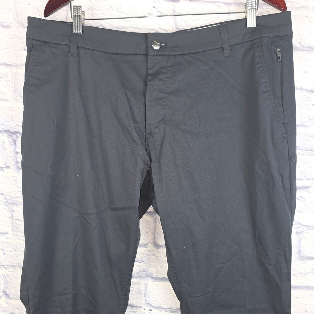 Birddogs Men Black Khaki Chino Pants Stretch Cotton Blend Zipper Pocket Sz 38X33